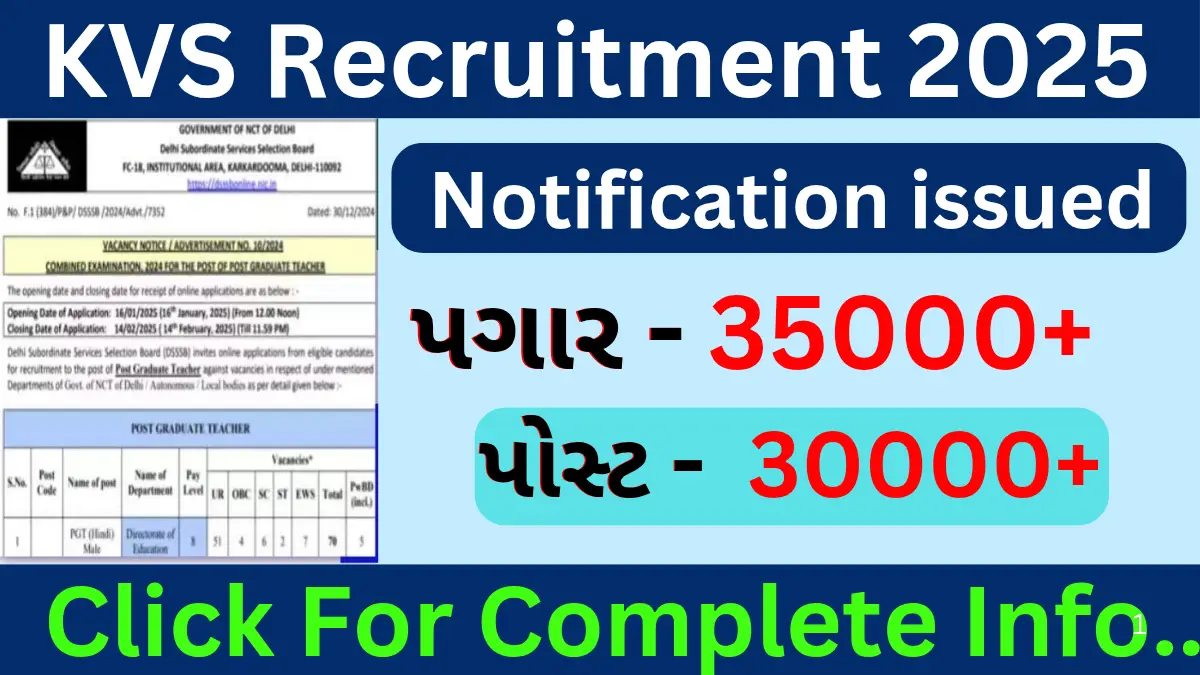 KVS Recruitment 2025